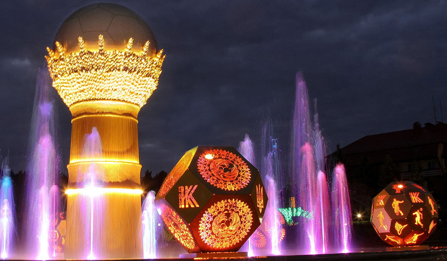 "FC Kolos" - Public art fountain with a sculptural composition