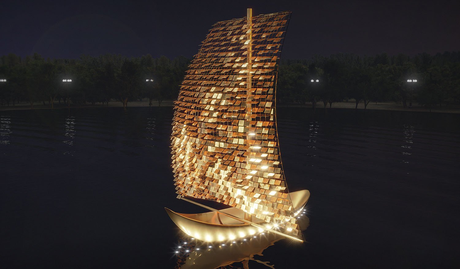 “Sails of Freedom” Floating public art installation (interactive memorial) - Фото №9