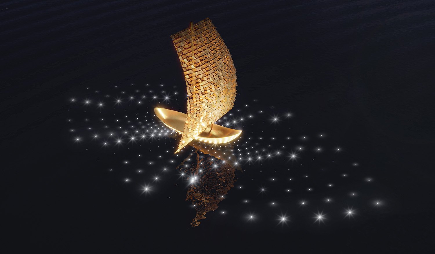 “Sails of Freedom” Floating public art installation (interactive memorial)